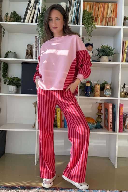 Shoreditch Slouch Sweat Hot Pink Red